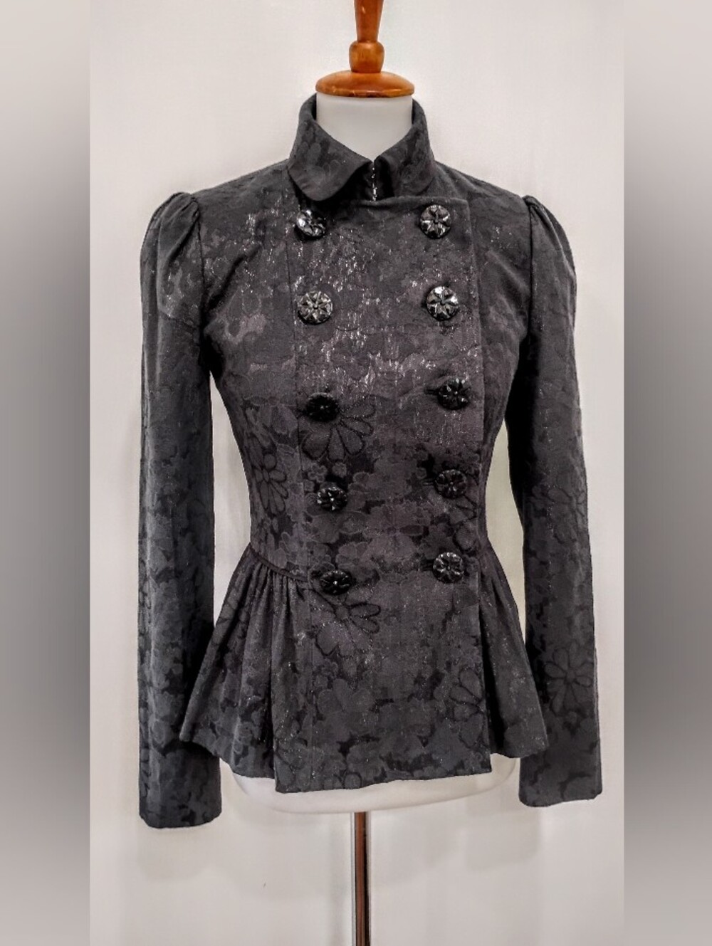 BETSEY JOHNSON BROCADE RETRO DOUBLE BREASTED JACKET - Picture 9 of 11